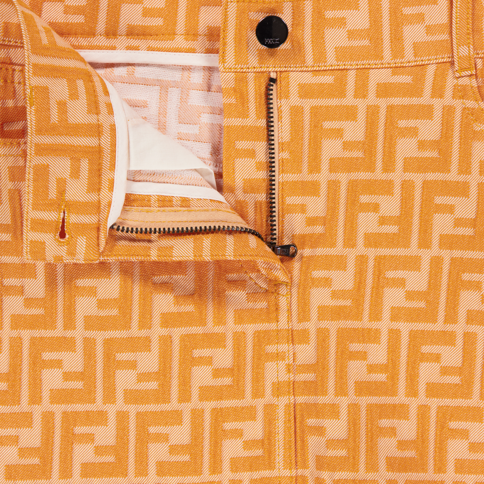Fendi Kids Girls Skirt In Orange