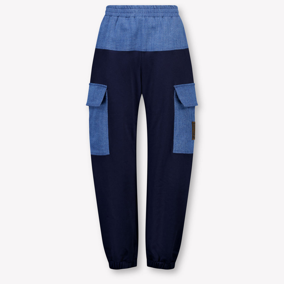 Fendi Kids Boys Pants In Navy