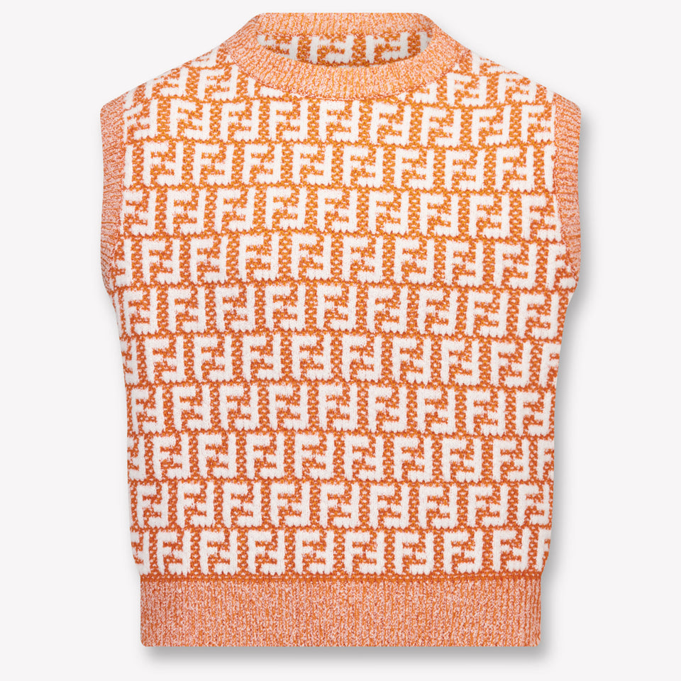 Fendi Kids Girls T-Shirt In Orange