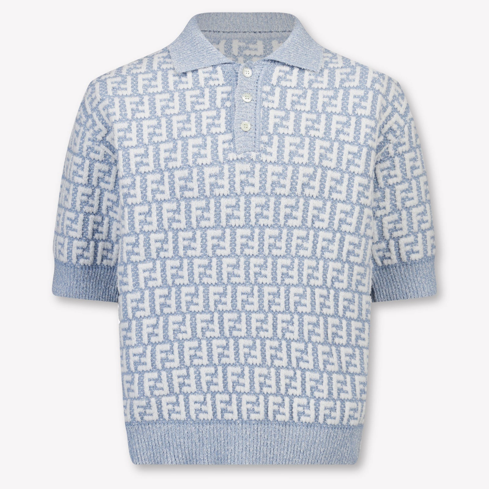 Fendi Kids Boys Polo In Light Blue