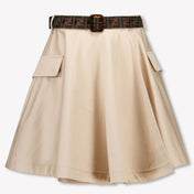 Fendi Kids Girls Skirt In Beige