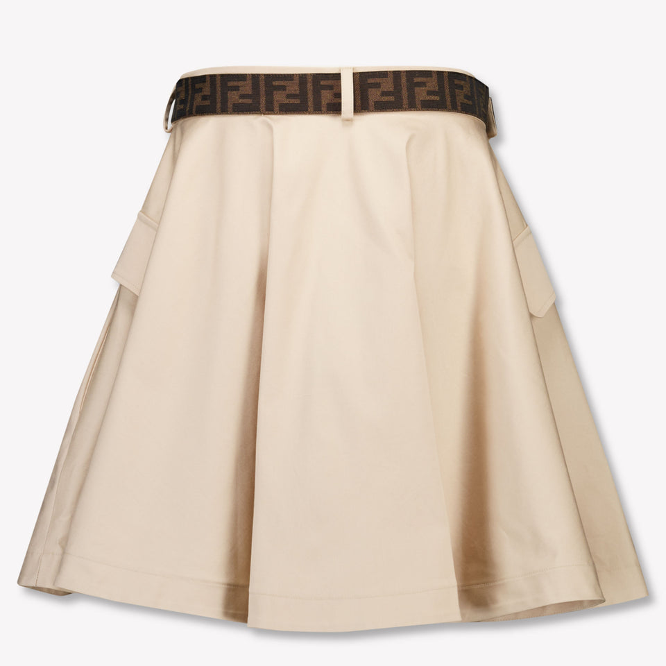 Fendi Kids Girls Skirt In Beige