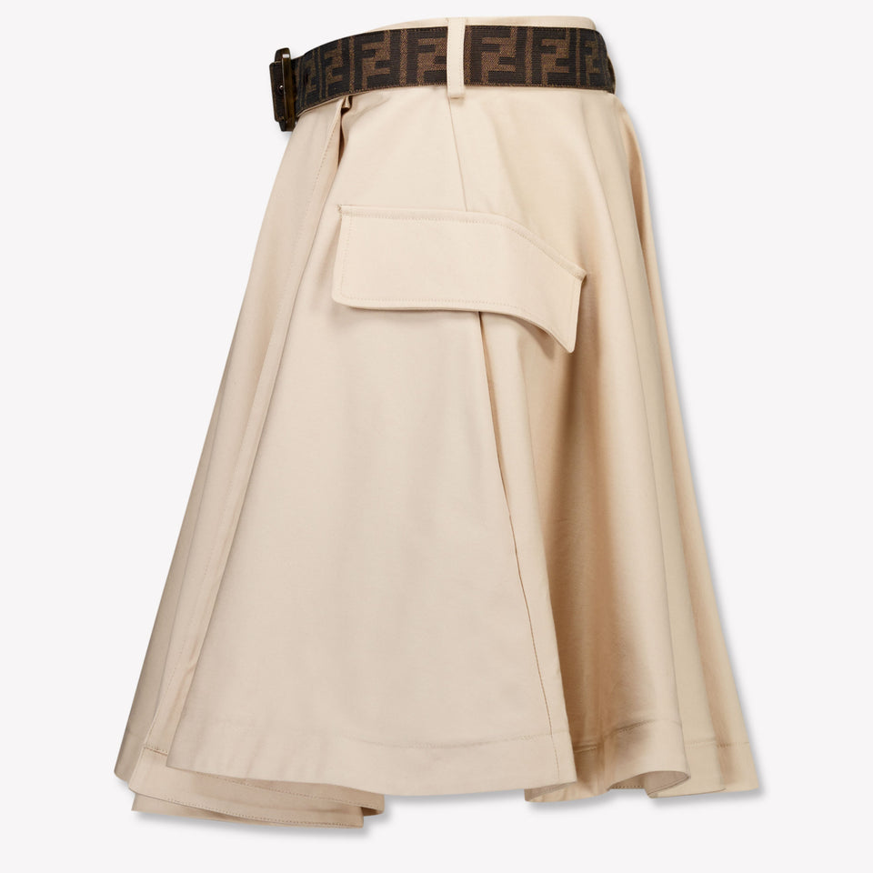 Fendi Kids Girls Skirt In Beige