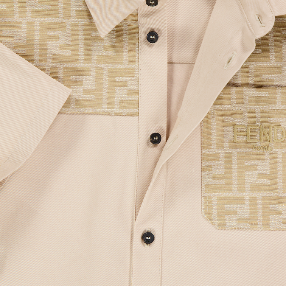 Fendi Kids Boys Blouse In Beige