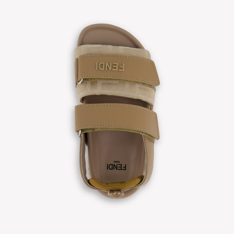 Fendi Unisex Sandals In Beige