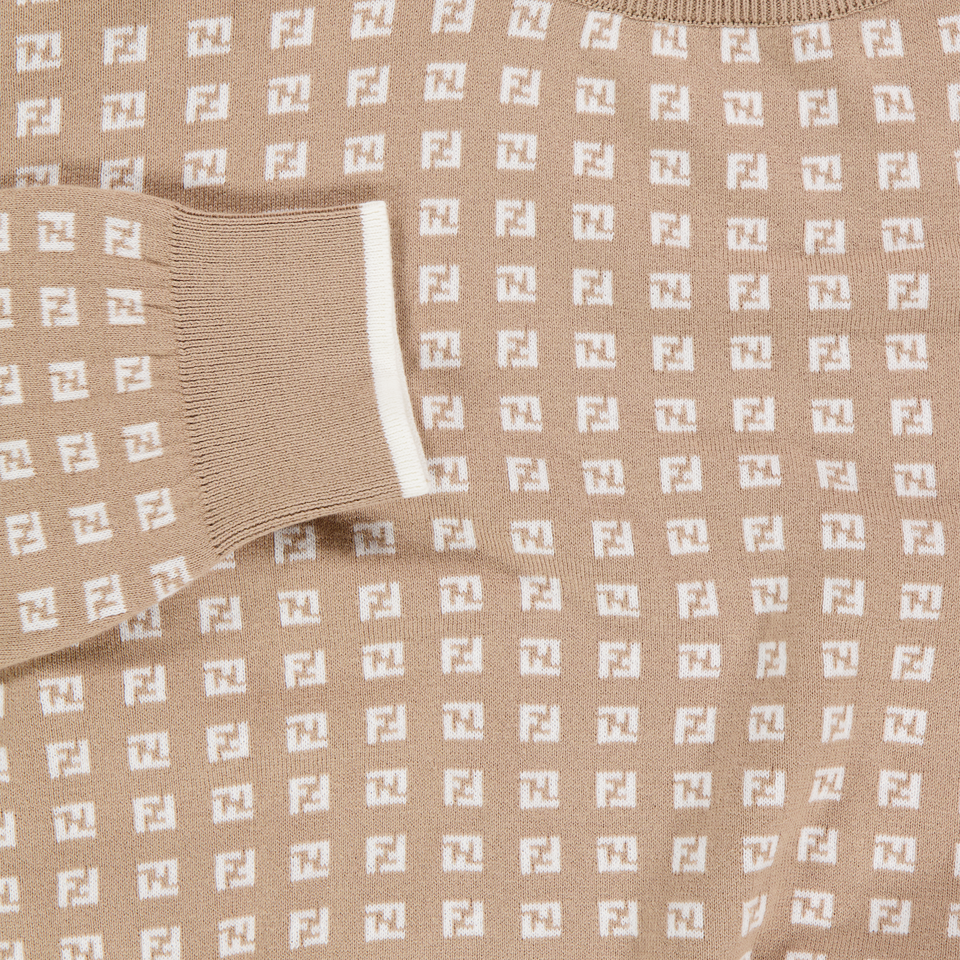 Fendi Kids Boys Sweater In Beige