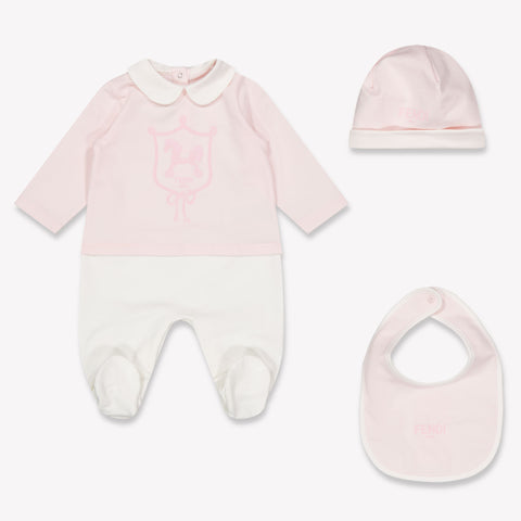 Fendi Baby Unisex Playsuit In Light Pink