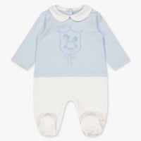 Fendi Baby Unisex Playsuit In Light Blue