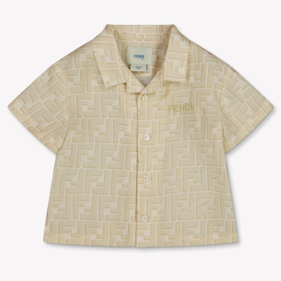 Fendi Baby Jongens Blouse In Licht Beige