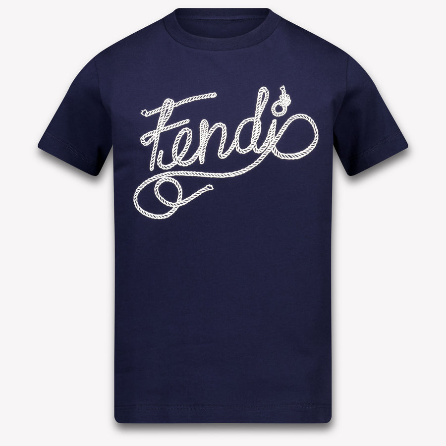Fendi Kids Boys T-Shirt In Navy