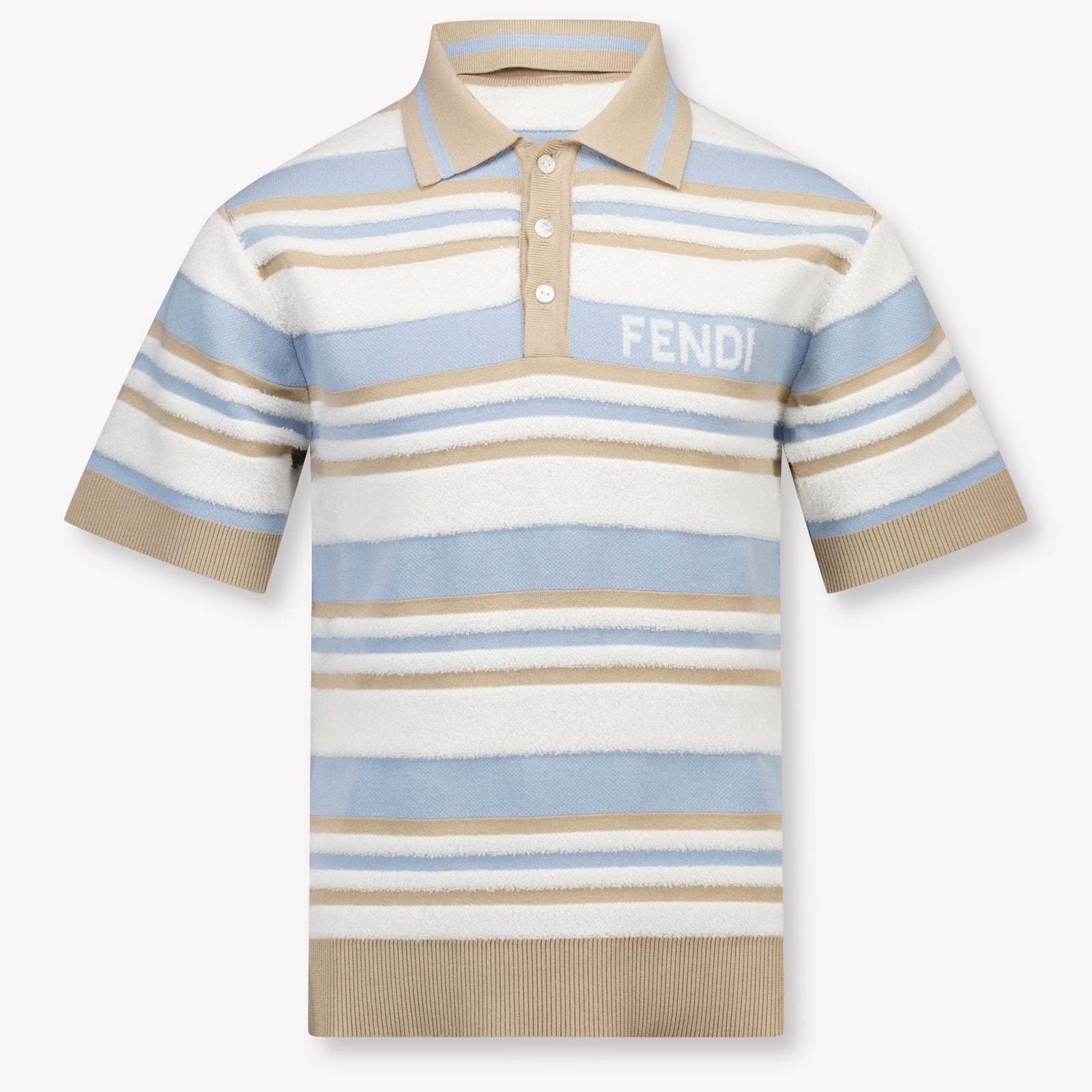 Fendi Kids Boys Polo In Light Blue
