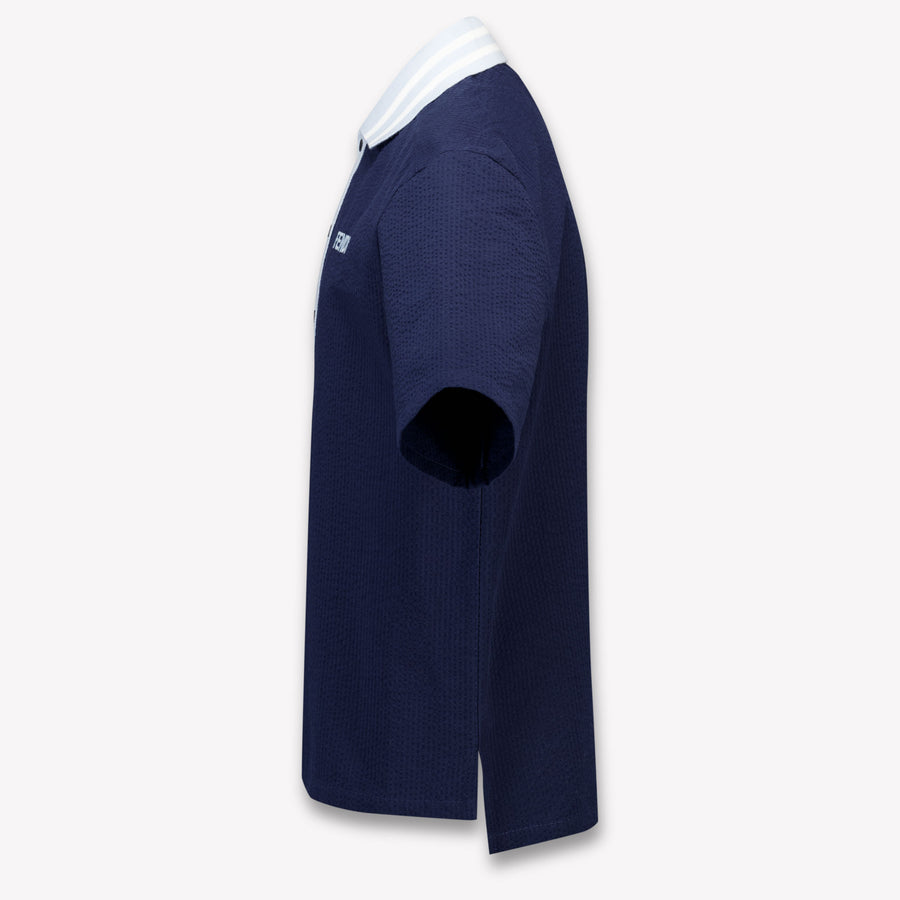 Fendi Kids Boys Polo In Navy