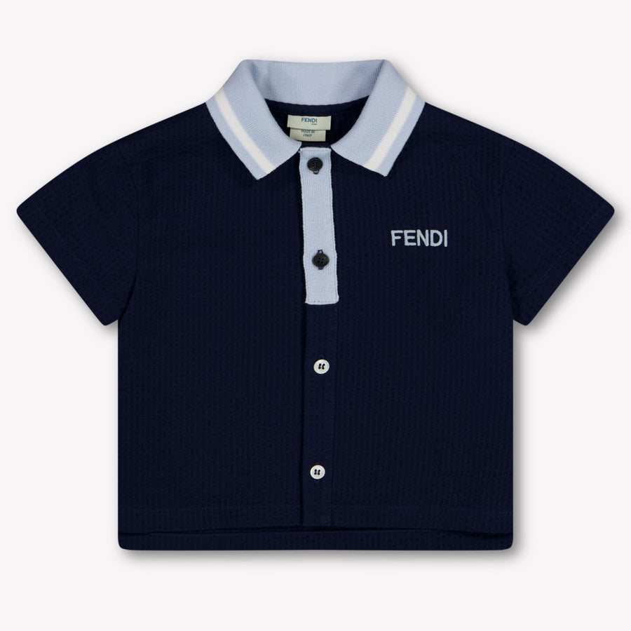 Fendi Baby Boys Polo Shirt in Navy