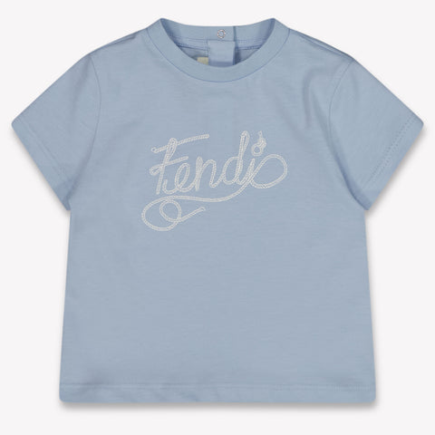 Fendi Baby Jongens T-Shirt In Licht Blauw
