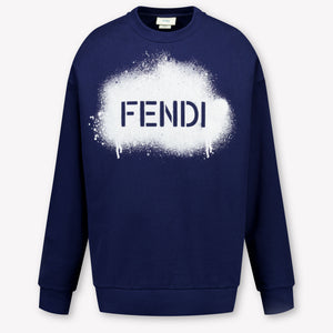 Fendi Kids Boys Sweater In Navy