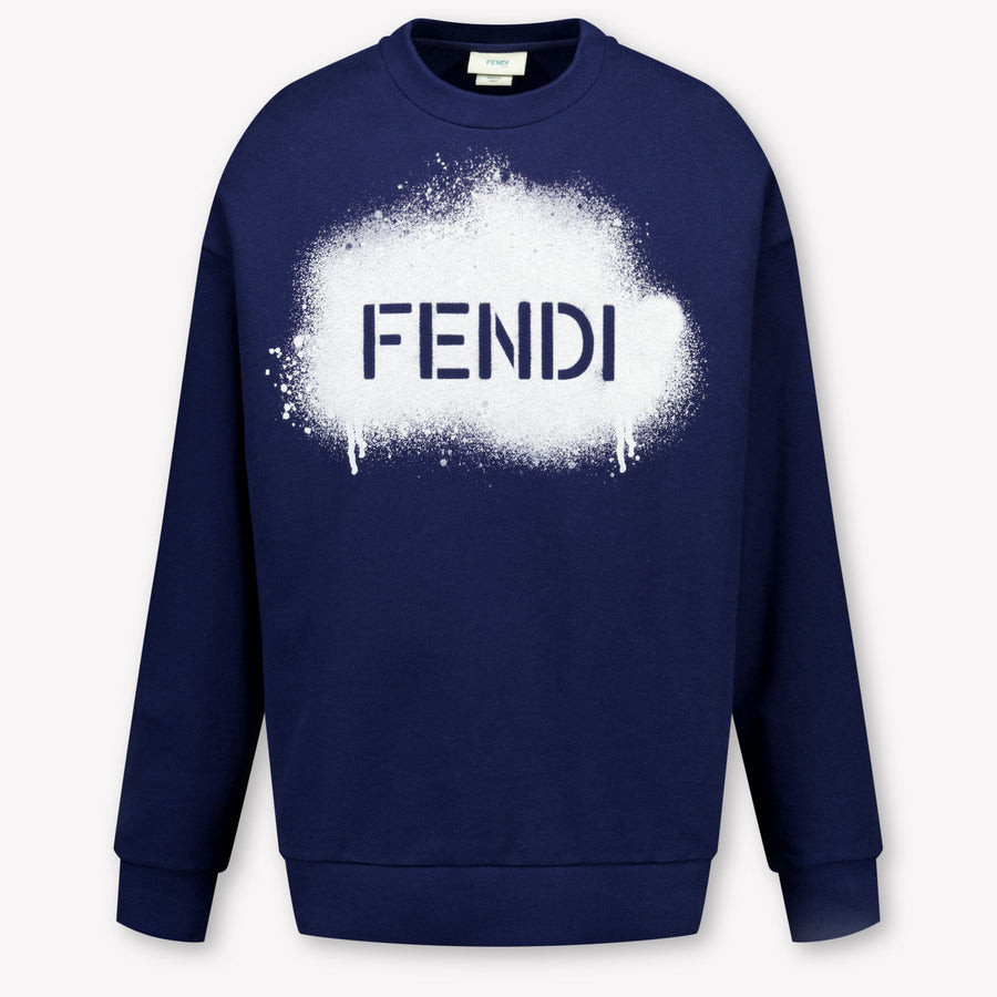 Fendi Kids Boys Sweater In Navy