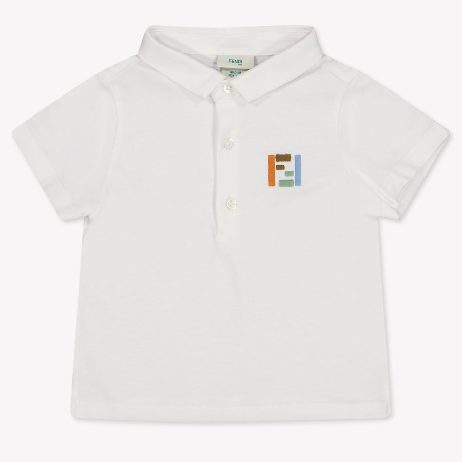 Fendi Baby Boys Polo Shirt in White