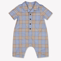 Burberry Andrew Baby Boys Playsuit In Light Blue