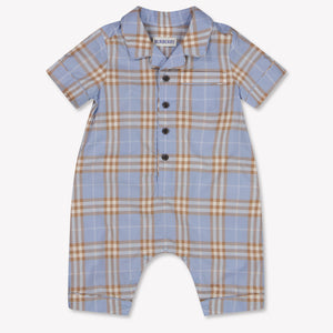Burberry Andrew Baby Boys Playsuit In Light Blue