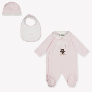 Fendi Baby Unisex Playsuit In Light Pink