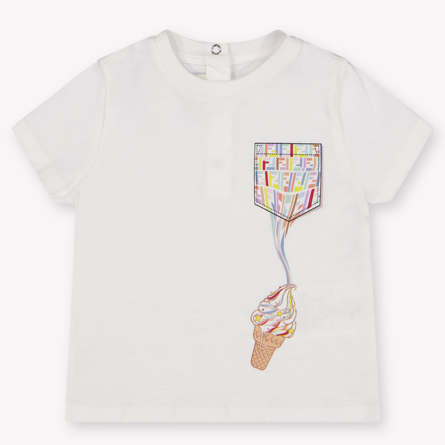 Fendi Baby Unisex T-Shirt in White