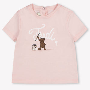 Fendi Baby Unisex T-Shirt In Licht Roze