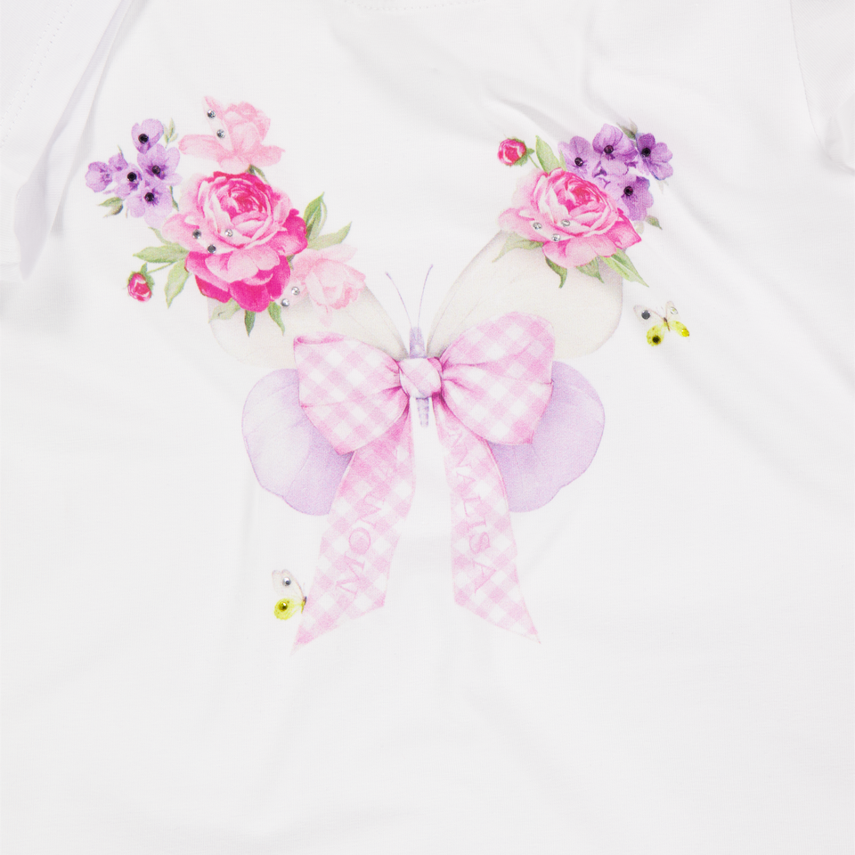 MonnaLisa Kinder Meisjes T-Shirt In Wit