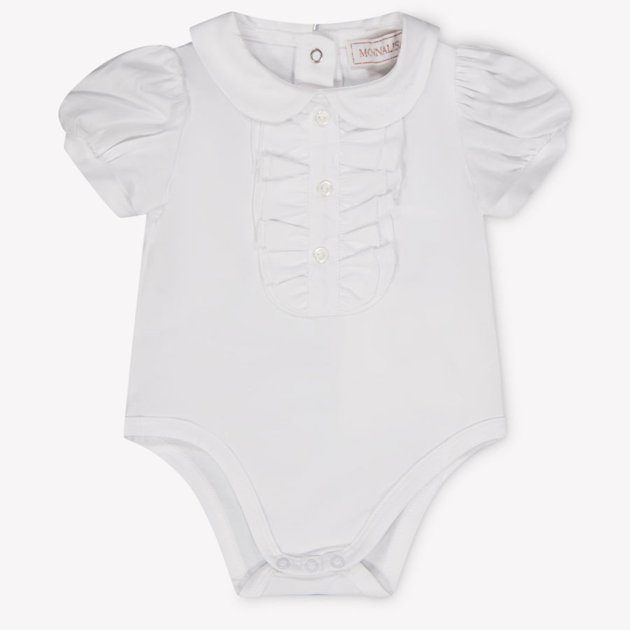 MonnaLisa Baby Girls Bodysuit in White