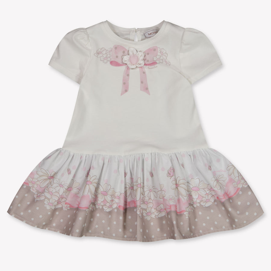 MonnaLisa Baby Meisjes Jurk In Off White