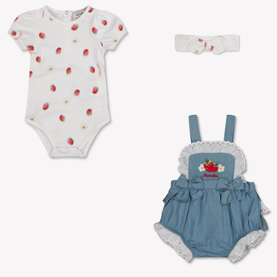 MonnaLisa Baby Girls Romper in Jeans