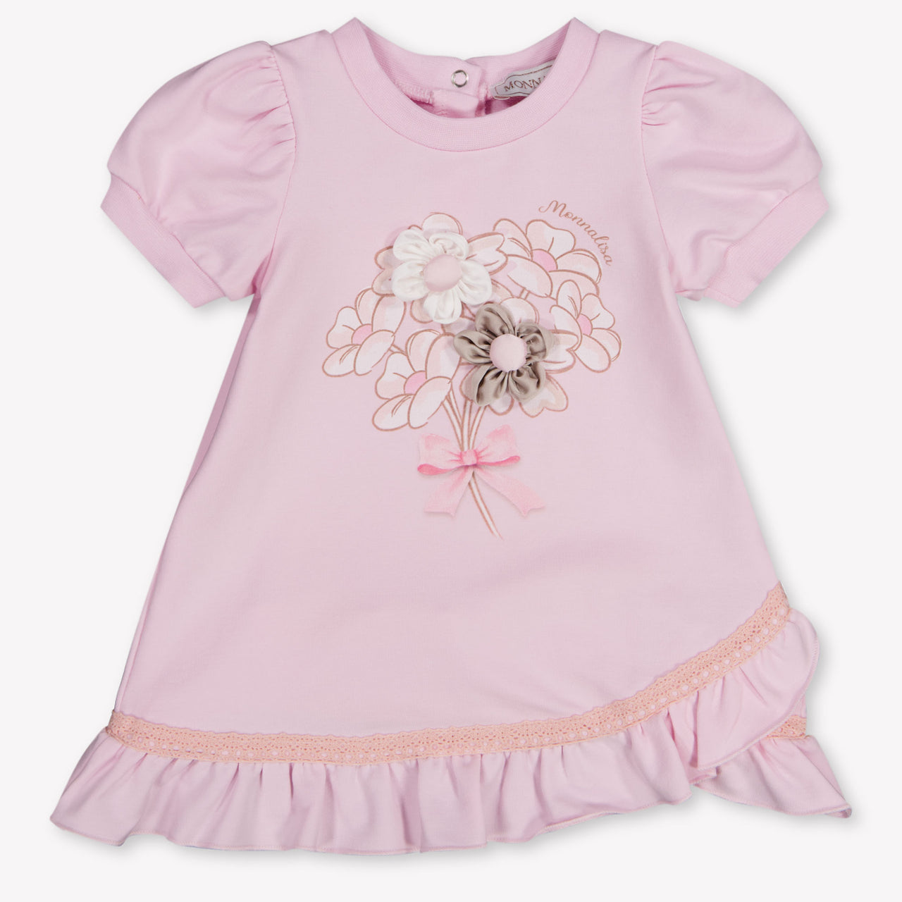 MonnaLisa Baby Meisjes Jurk In Licht Roze