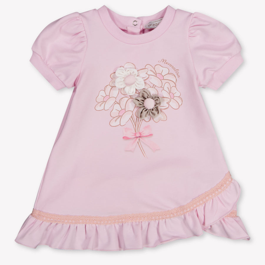 MonnaLisa Baby Meisjes Jurk In Licht Roze