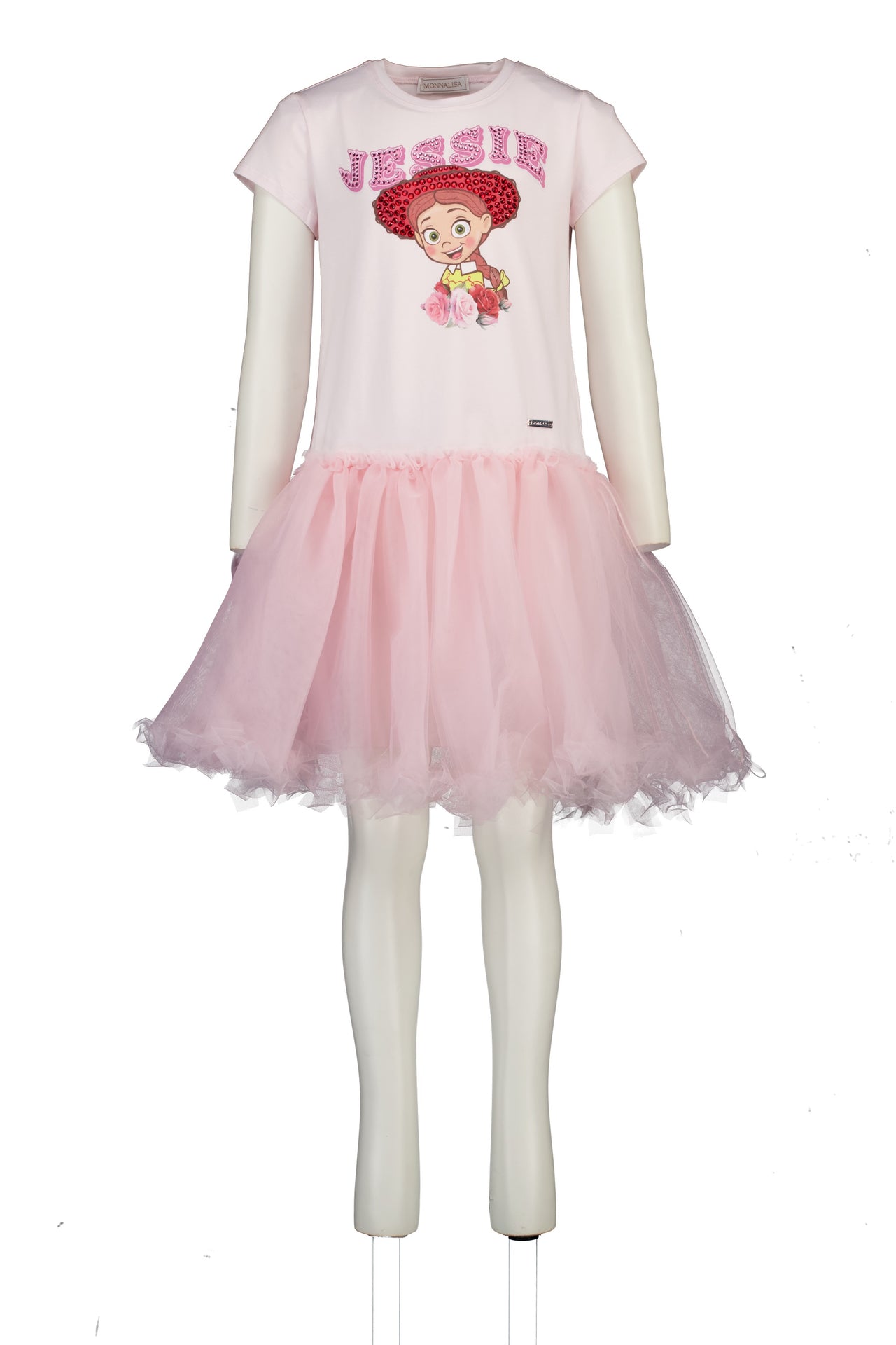 MonnaLisa Kids Girls Dress In Light Pink