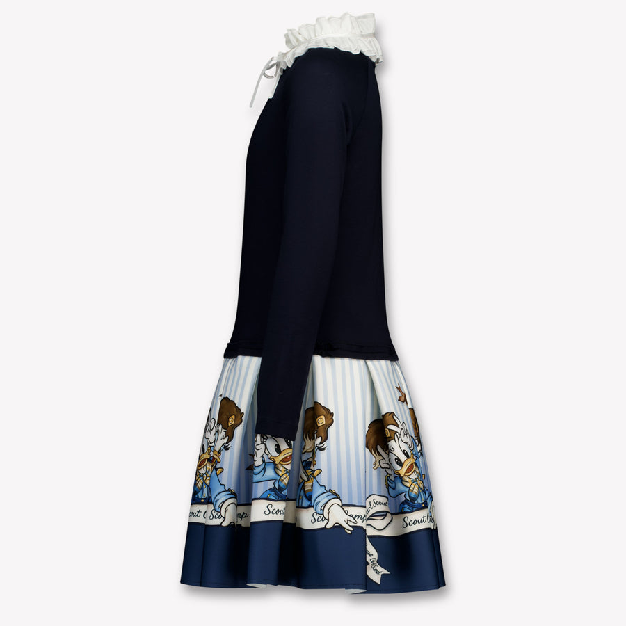 MonnaLisa Kinder Meisjes Jurk In Navy