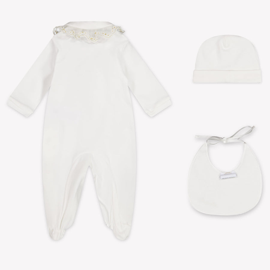 MonnaLisa Baby Girls Playsuit In OffWhite