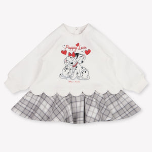MonnaLisa Baby Meisjes Jurk In Off White
