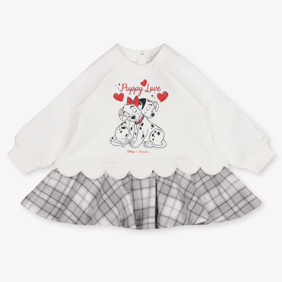 MonnaLisa Baby Meisjes Jurk In Off White