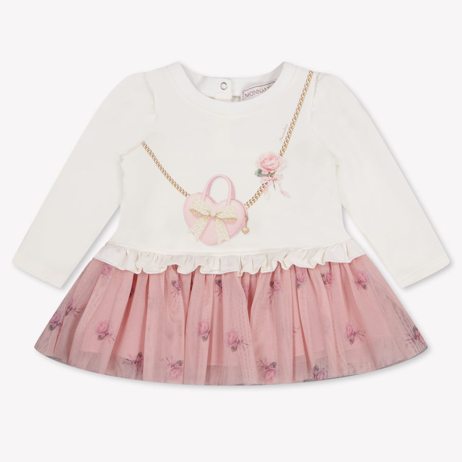 MonnaLisa Baby Girls Dress in Off-White