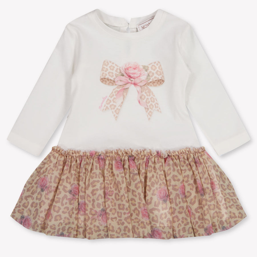 MonnaLisa Baby Girls Dress in Off-White