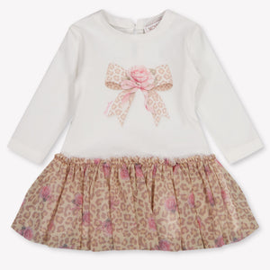 MonnaLisa Baby Meisjes Jurk In Off White