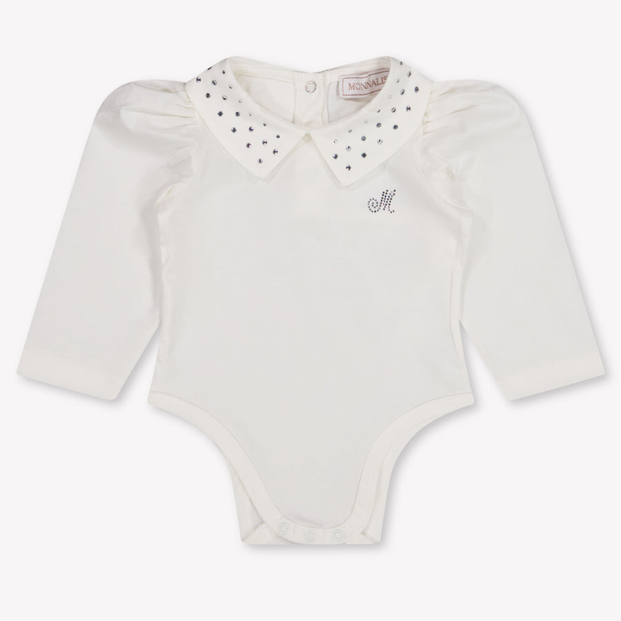 MonnaLisa Baby Girls Romper In OffWhite