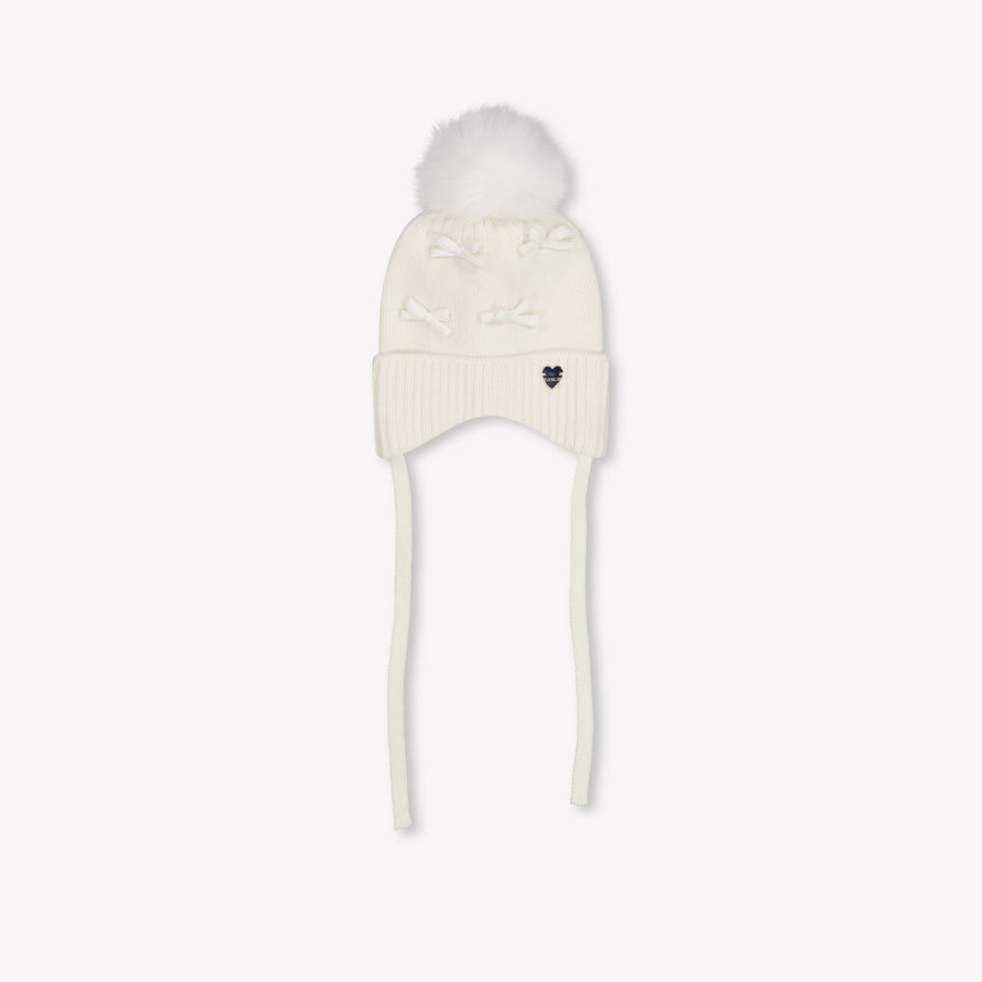 MonnaLisa Baby Girls Beanie in Off-White