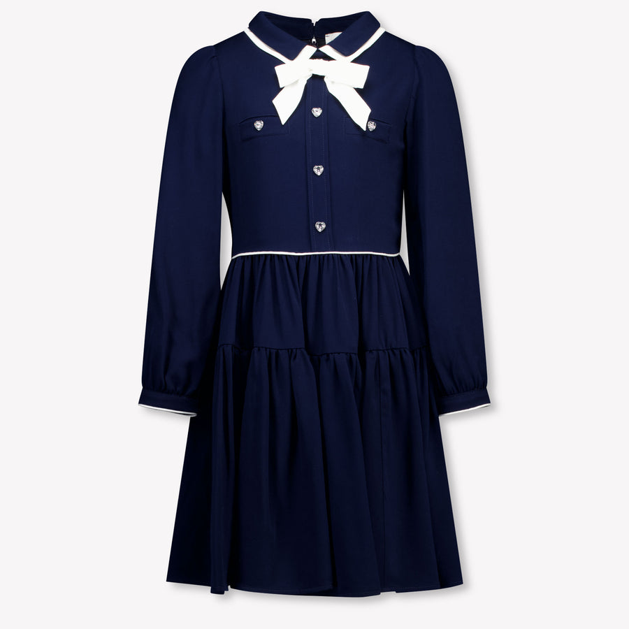 MonnaLisa Kinder Meisjes Jurk In Navy