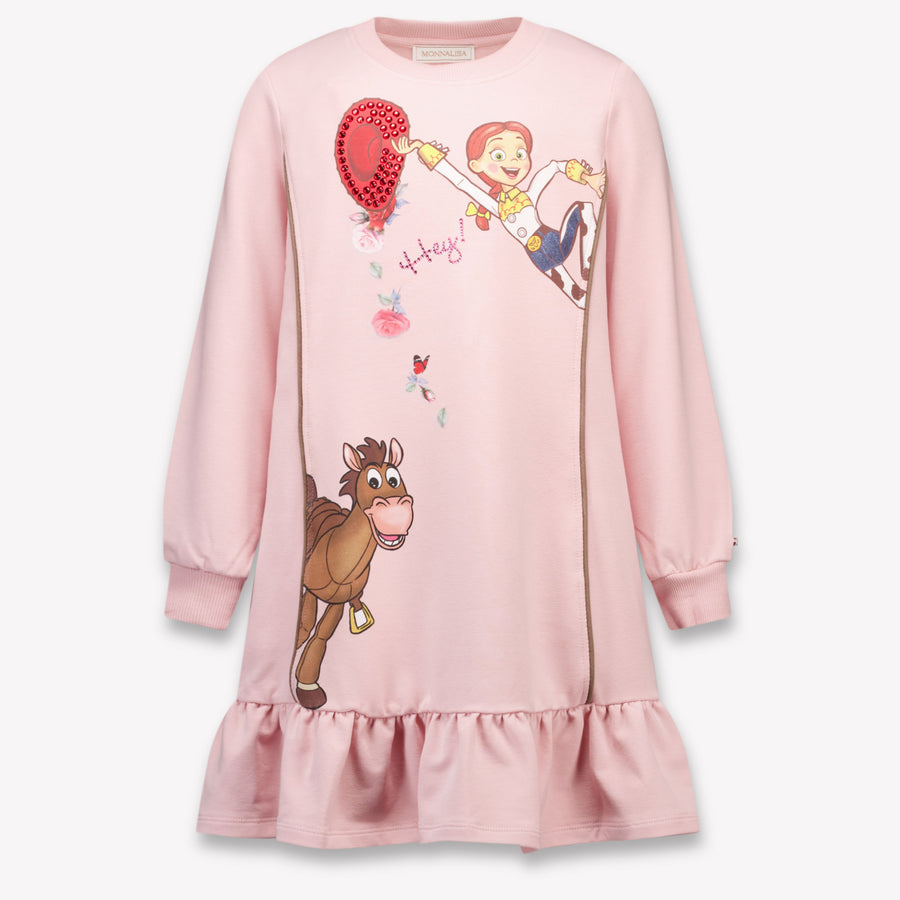 MonnaLisa Kinder Meisjes Jurk In Roze