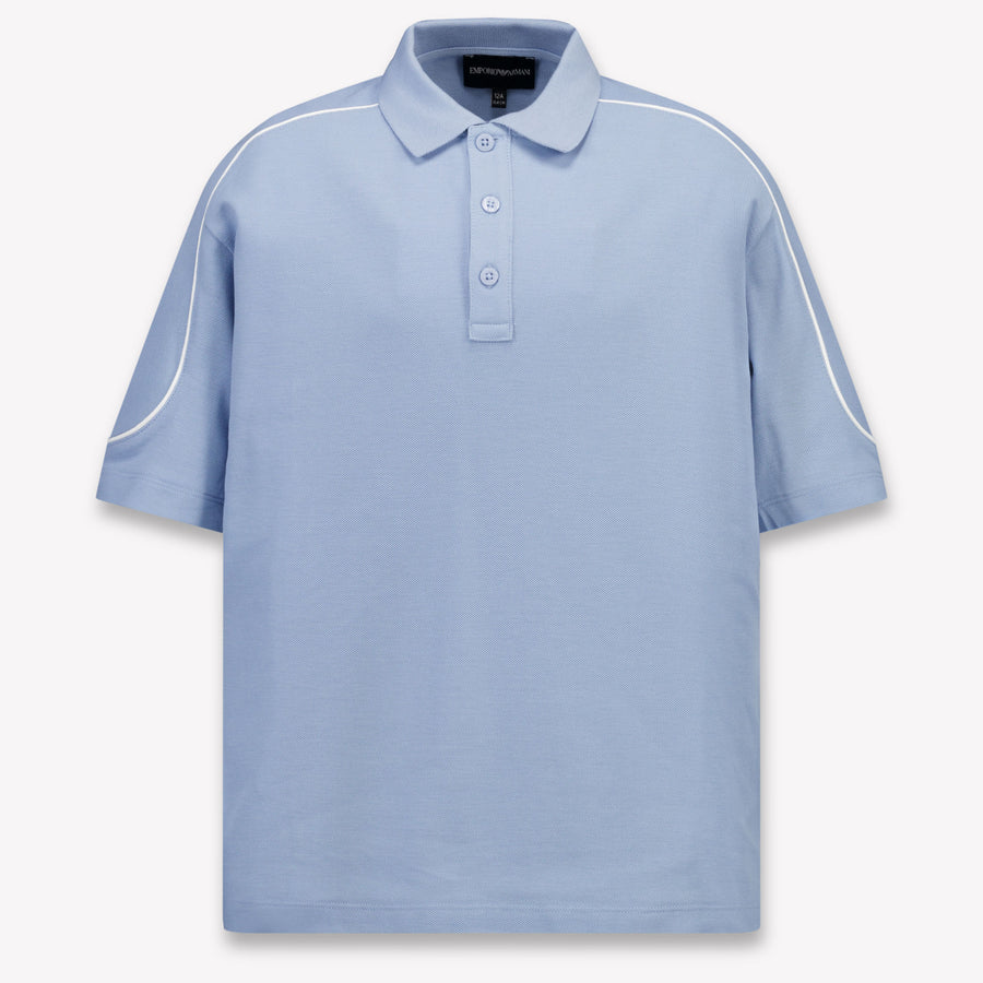 Armani Kids Boys Polo In Light Blue