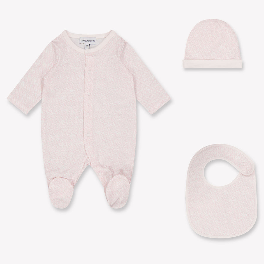 Armani Baby Unisex Playsuit In Light Pink