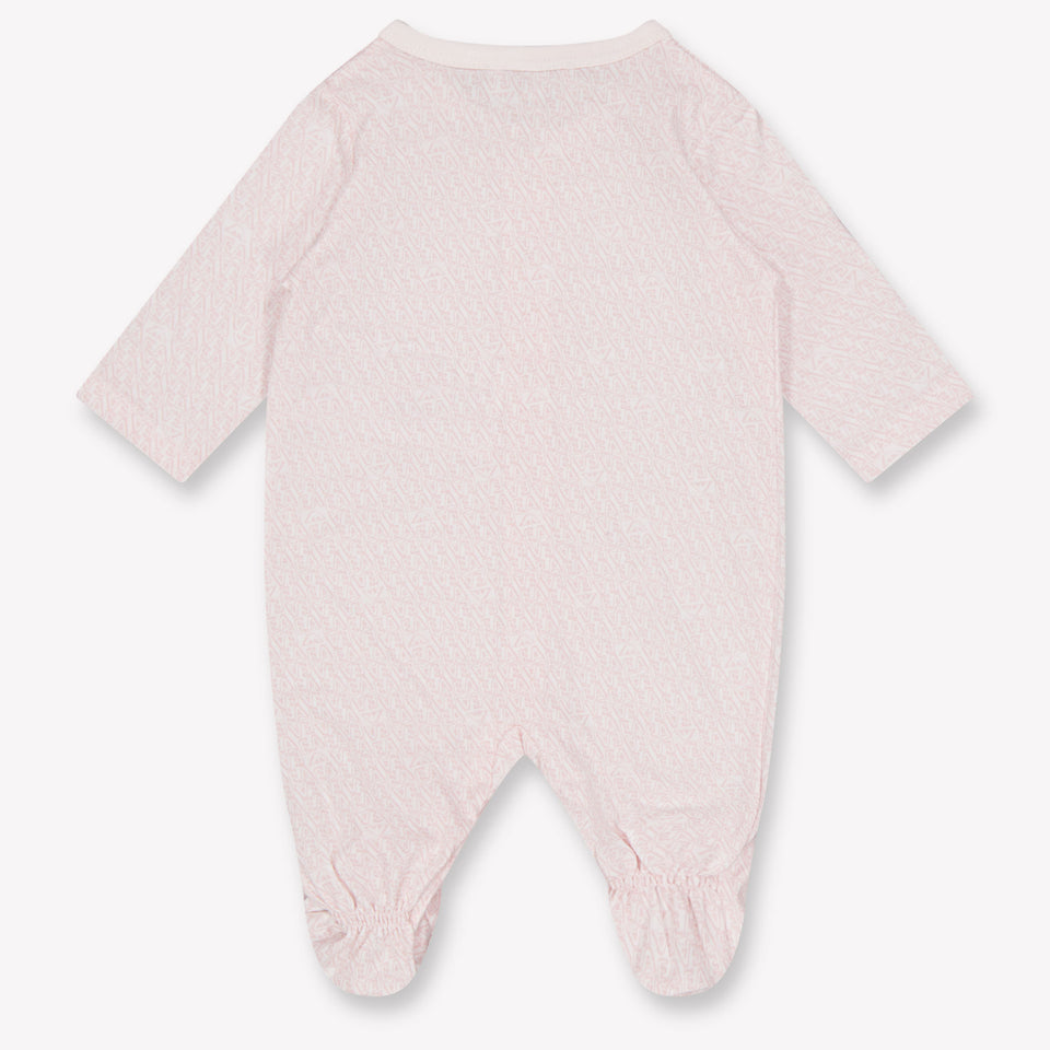 Armani Baby Unisex Playsuit In Light Pink