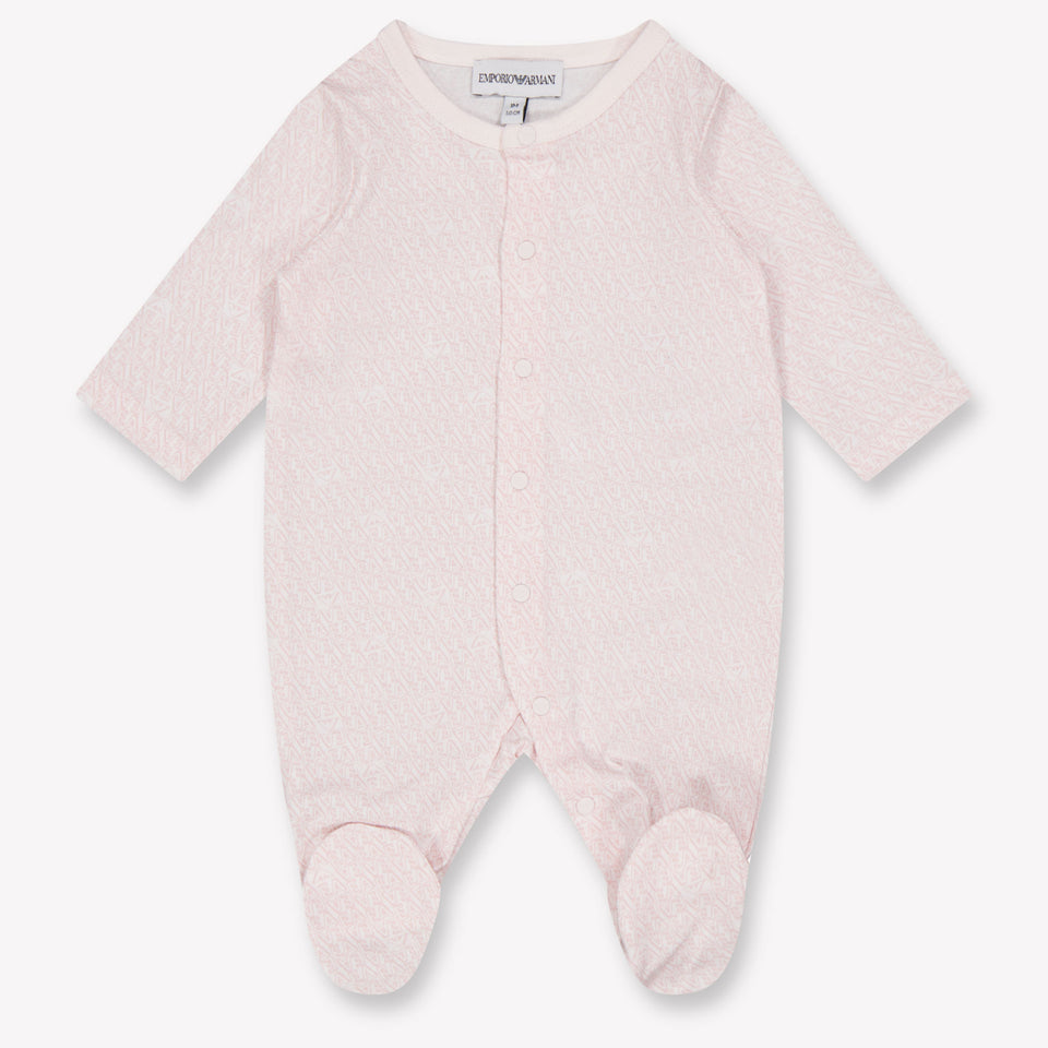 Armani Baby Unisex Playsuit In Light Pink