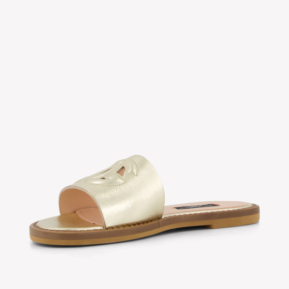 Dolce & Gabbana Meisjes Slippers In Goud
