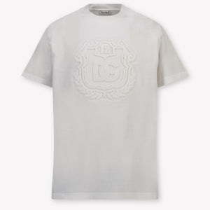 Dolce & Gabbana Kinder Jongens T-Shirt In Off White